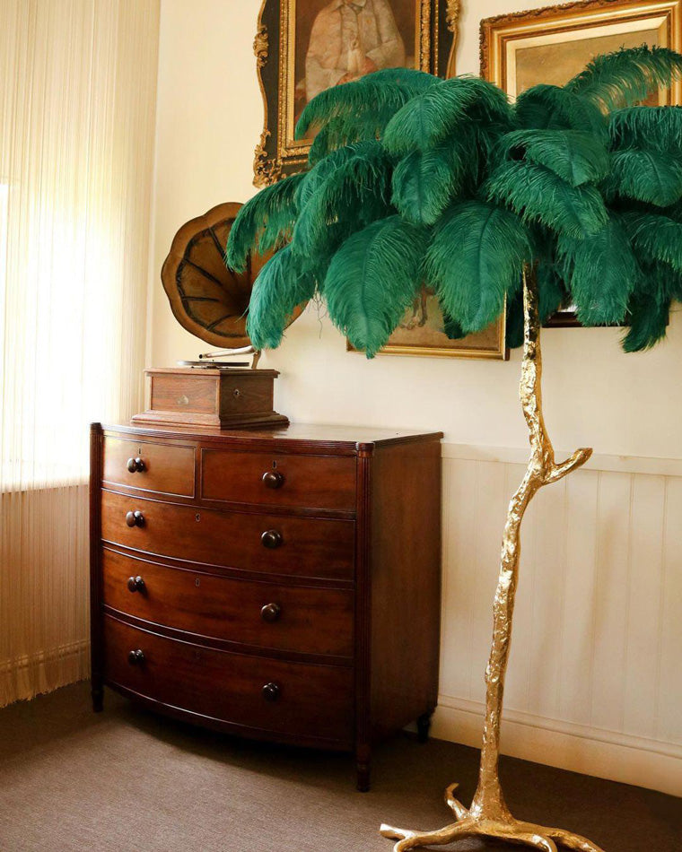 Ostrich Feather Luxury Floor Lamp - LM1016 - Lumora