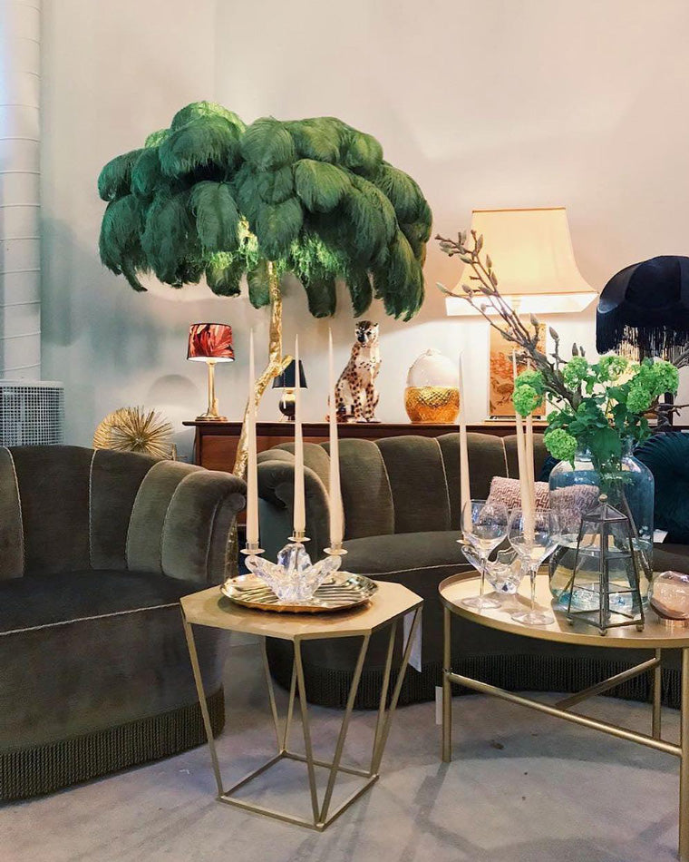 Ostrich Feather Luxury Floor Lamp - LM1016 - Lumora