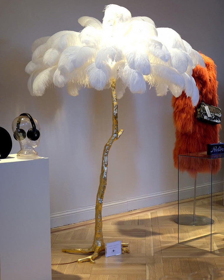 Ostrich Feather Luxury Floor Lamp - LM1016 - Lumora