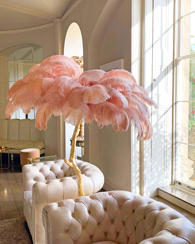 Ostrich Feather Luxury Floor Lamp - LM1016 - Lumora