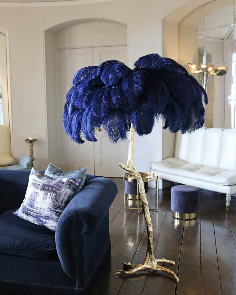 Ostrich Feather Luxury Floor Lamp - LM1016 - Lumora