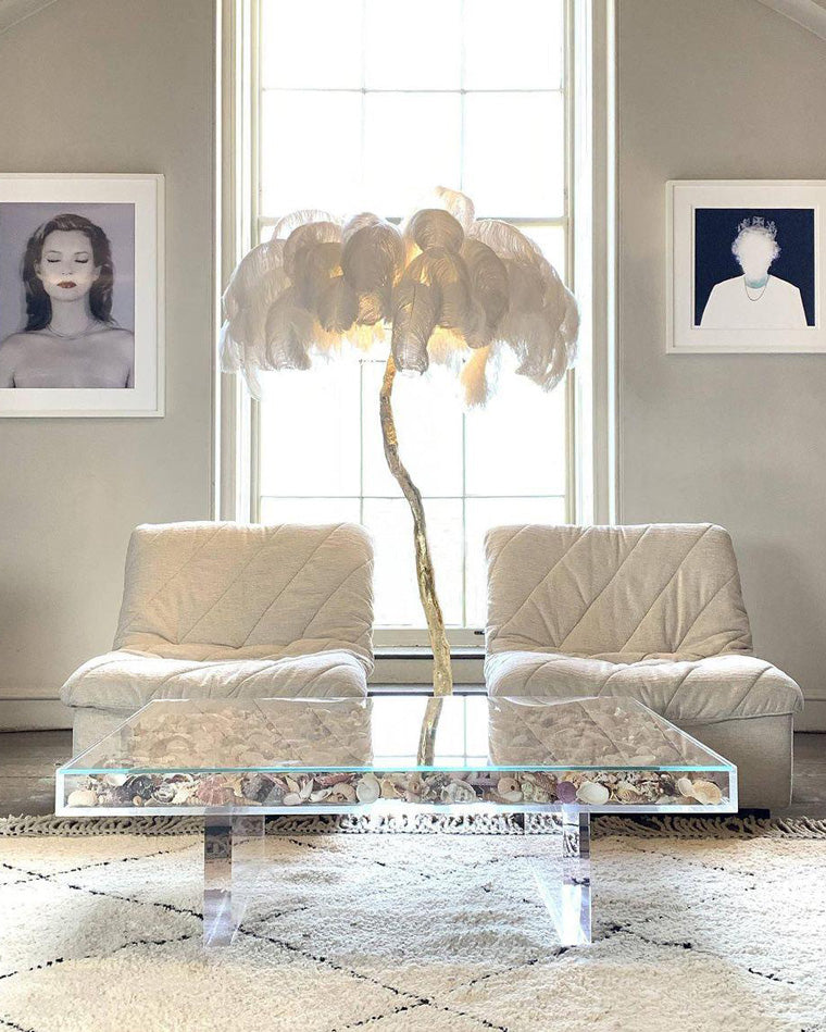 Ostrich Feather Luxury Floor Lamp - LM1016 - Lumora