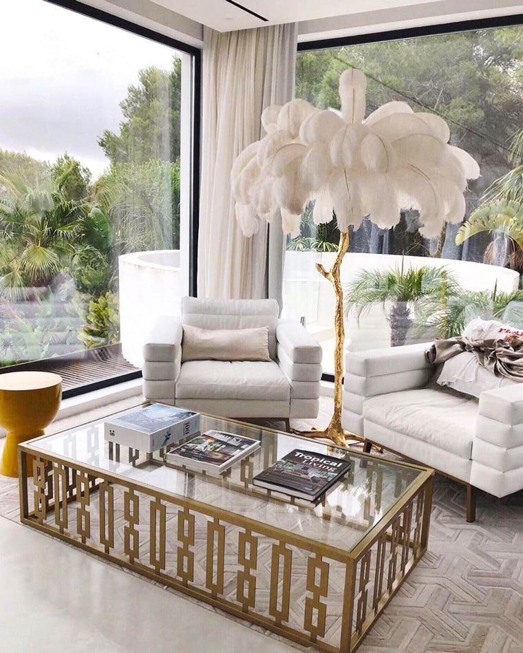 Ostrich Feather Luxury Floor Lamp - LM1016 - Lumora