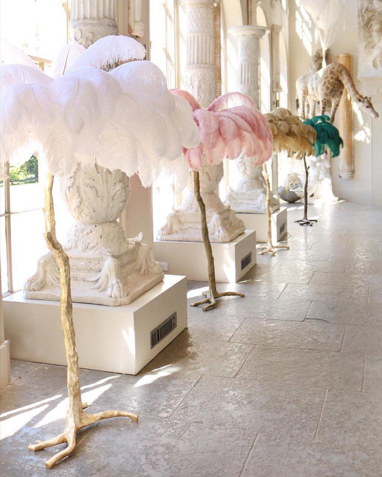 Ostrich Feather Luxury Floor Lamp - LM1016 - Lumora