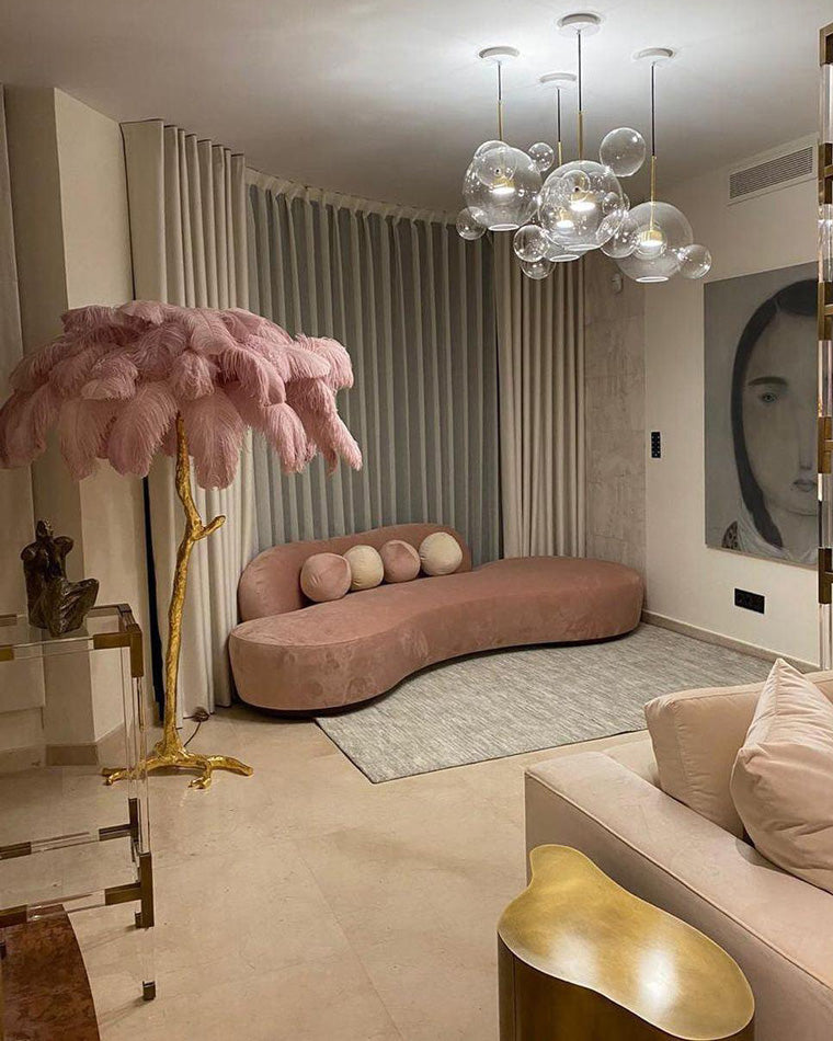 Ostrich Feather Luxury Floor Lamp - LM1016 - Lumora