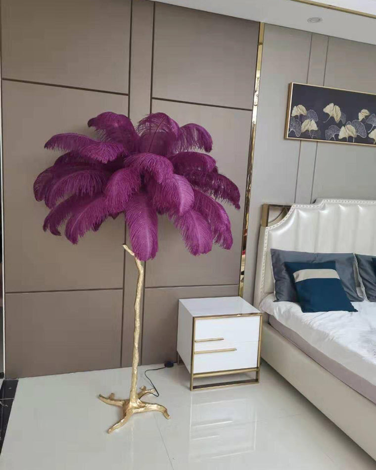 Ostrich Feather Luxury Floor Lamp - LM1016 - Lumora