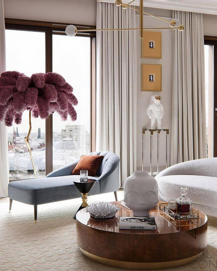 Ostrich Feather Luxury Floor Lamp - LM1016 - Lumora