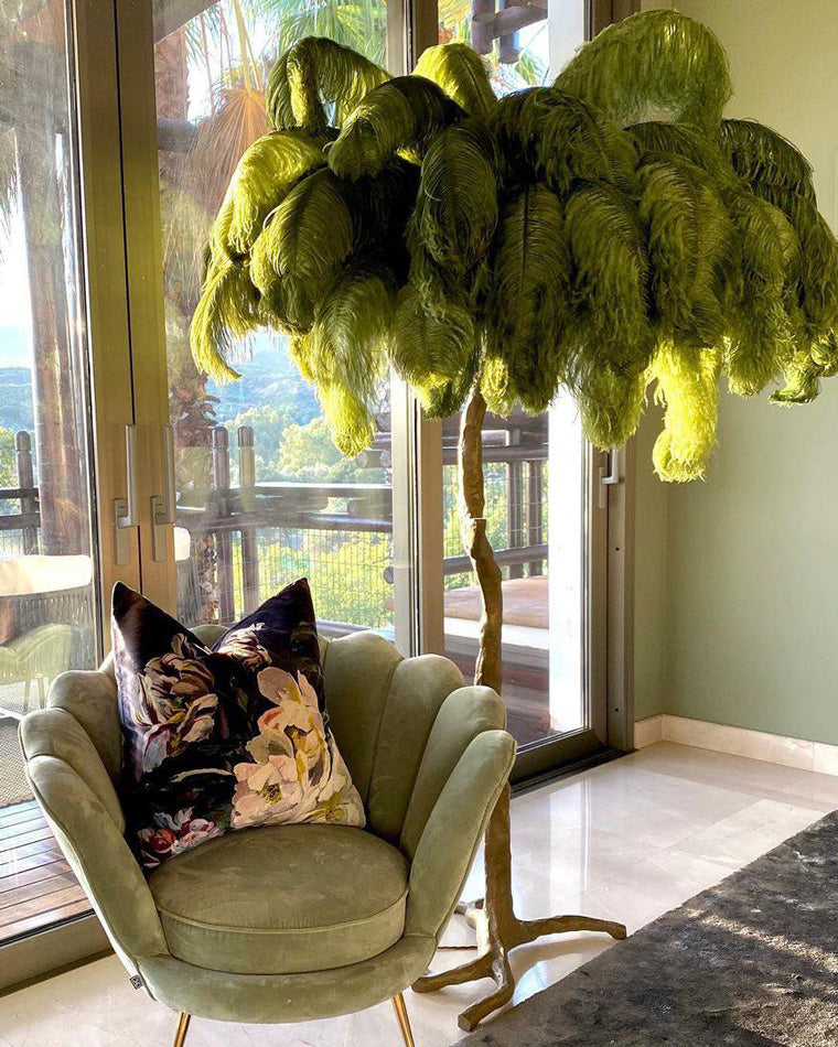 Ostrich Feather Luxury Floor Lamp - LM1016 - Lumora