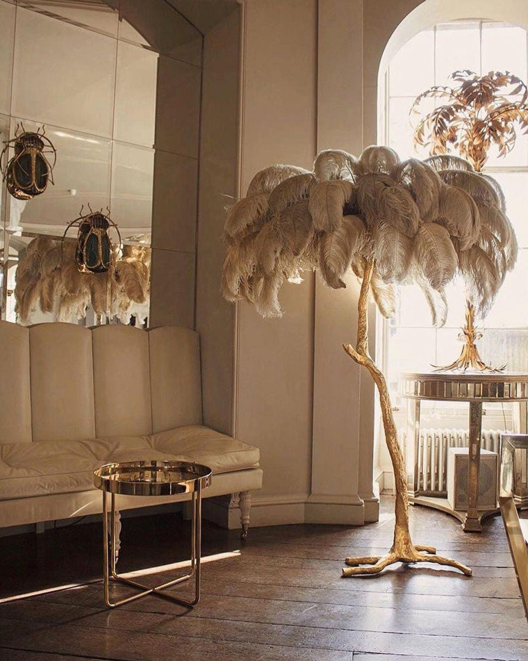 Ostrich Feather Luxury Floor Lamp - LM1016 - Lumora
