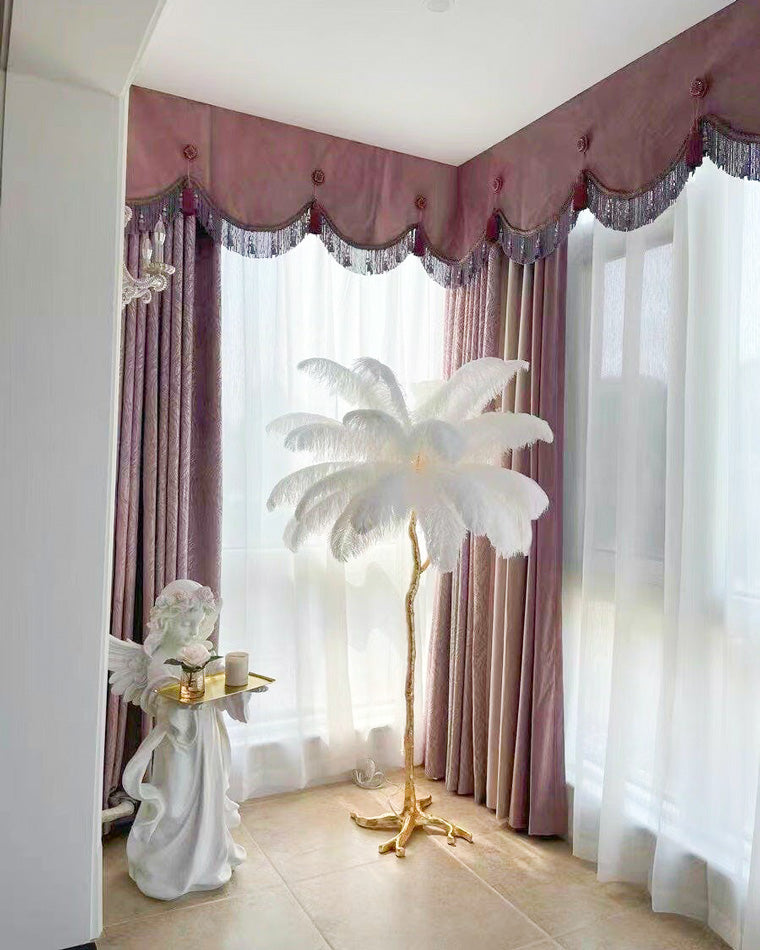 Ostrich Feather Luxury Floor Lamp - LM1016 - Lumora