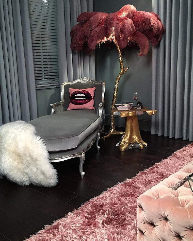 Ostrich Feather Luxury Floor Lamp - LM1016 - Lumora