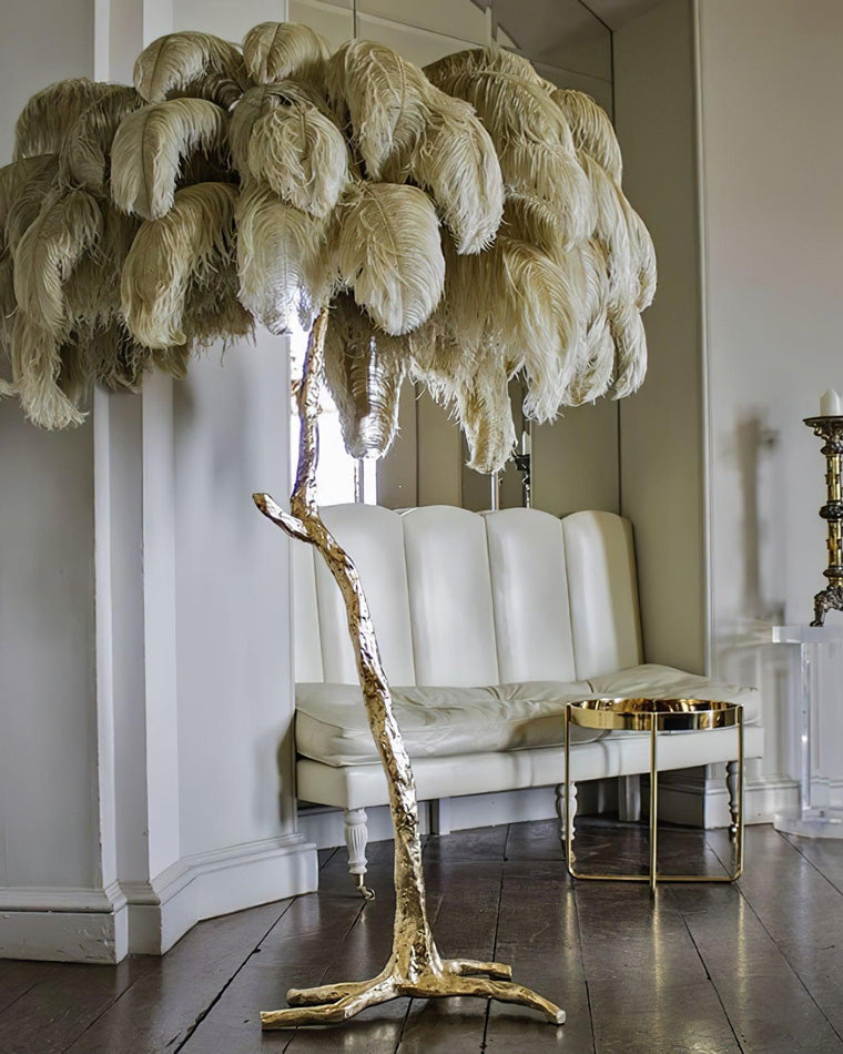 Ostrich Feather Luxury Floor Lamp - LM1016 - Lumora