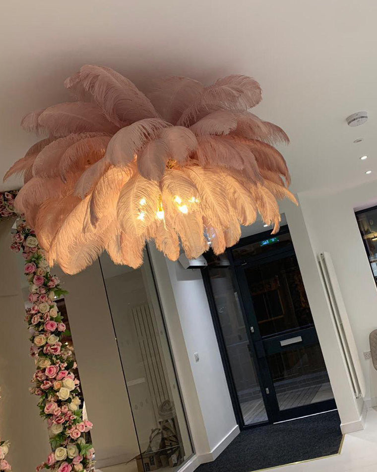 Ostrich Feather Luxury Floor Lamp - LM1016 - Lumora