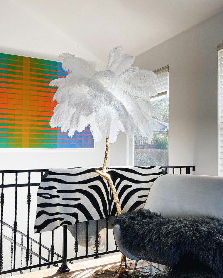 Ostrich Feather Luxury Floor Lamp - LM1016 - Lumora