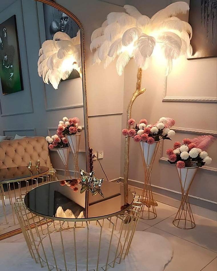 Ostrich Feather Luxury Floor Lamp - LM1016 - Lumora