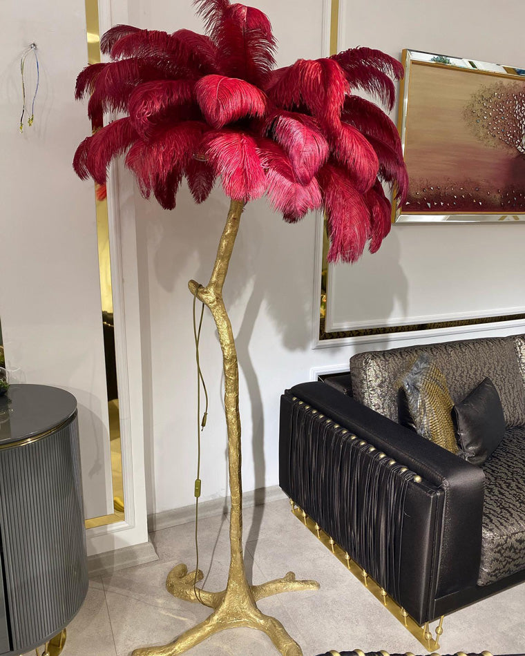 Ostrich Feather Luxury Floor Lamp - LM1016 - Lumora