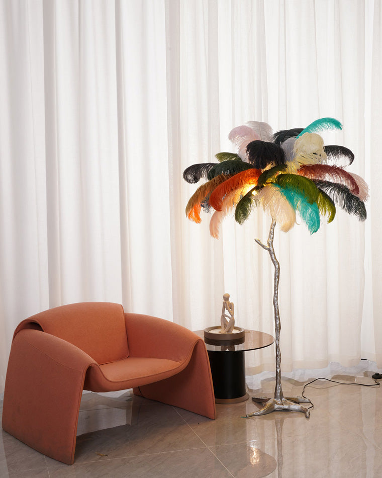 Ostrich Feather Luxury Floor Lamp - LM1016 - Lumora