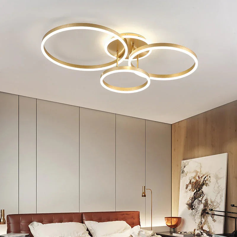 Gold Circular LED Ring Chandelier - LM1020 - Lumora