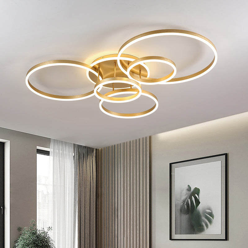 Gold Circular LED Ring Chandelier - LM1020 - Lumora