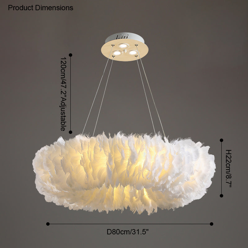 Luxurious Feather Pendant Chandelier Light - LM1079 - Lumora