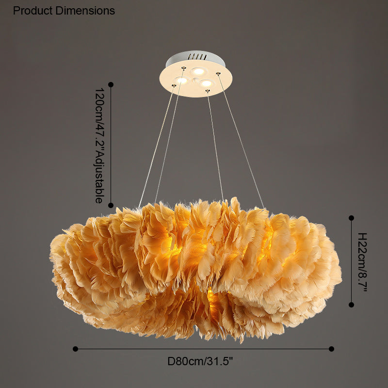 Luxurious Feather Pendant Chandelier Light - LM1079 - Lumora