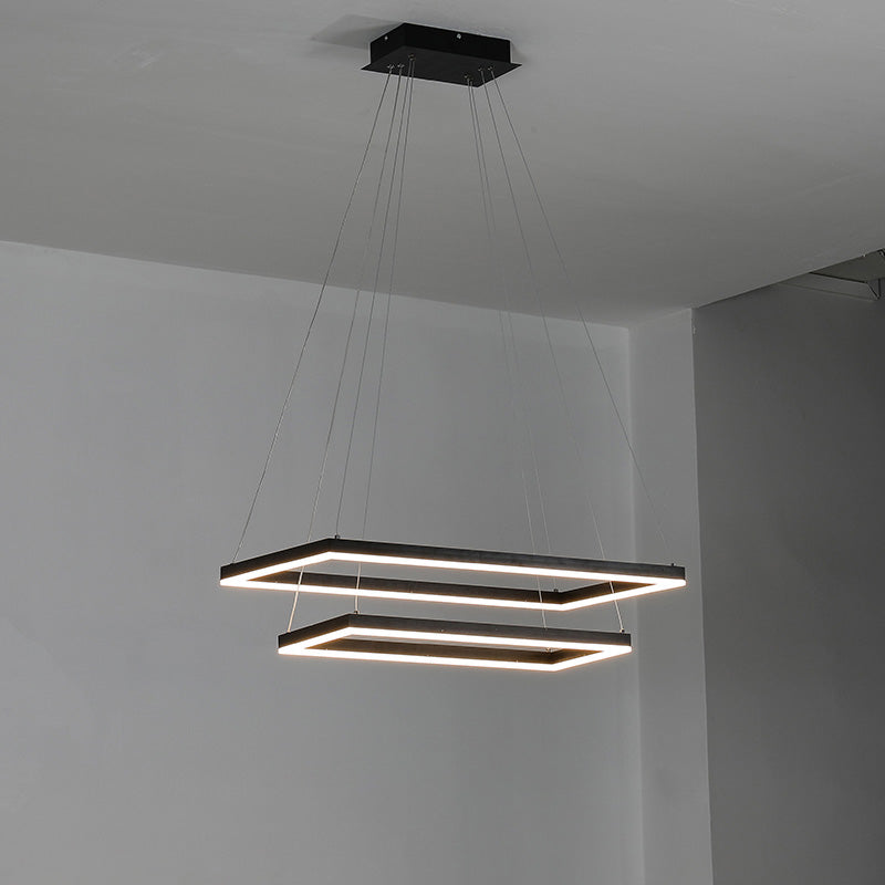 Tiered Rectangular LED Chandelier - LM1031 - Lumora