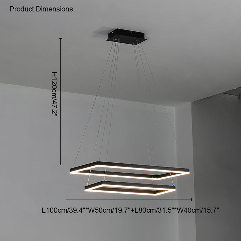Tiered Rectangular LED Chandelier - LM1031 - Lumora