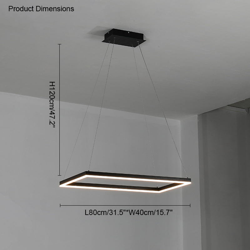 Tiered Rectangular LED Chandelier - LM1031 - Lumora