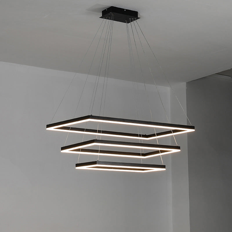 Tiered Rectangular LED Chandelier - LM1031 - Lumora