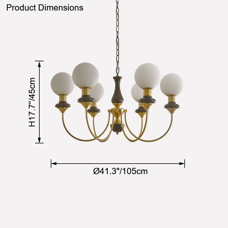 Copper Glass Ball Chandelier - LM1118