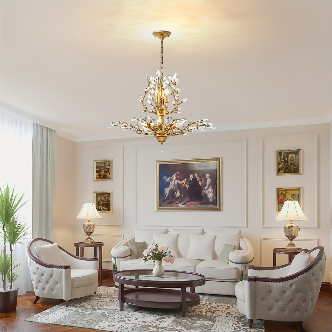 Vintage Bronze K9 Crystal 8-Light Rustic Chandelier – LM1053 - Lumora