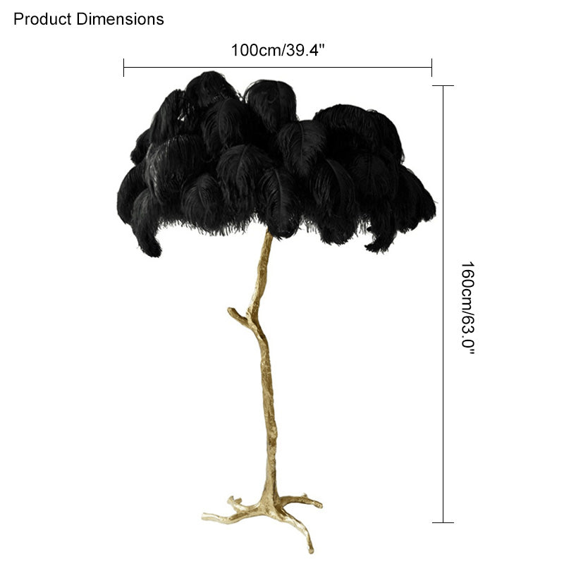 Ostrich Feather Luxury Floor Lamp - LM1016 - Lumora