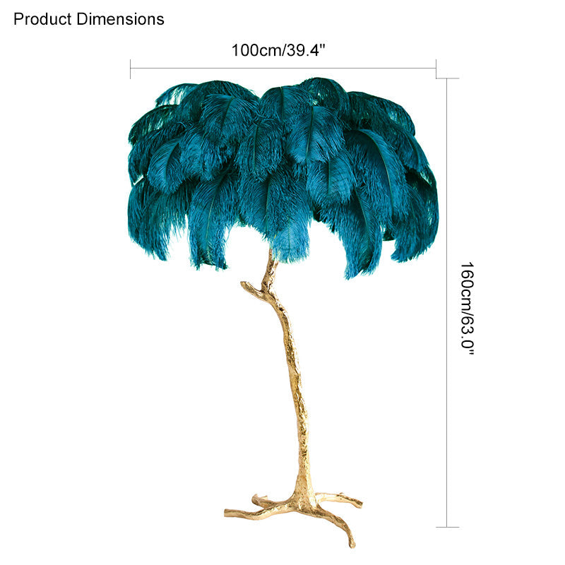 Ostrich Feather Luxury Floor Lamp - LM1016 - Lumora