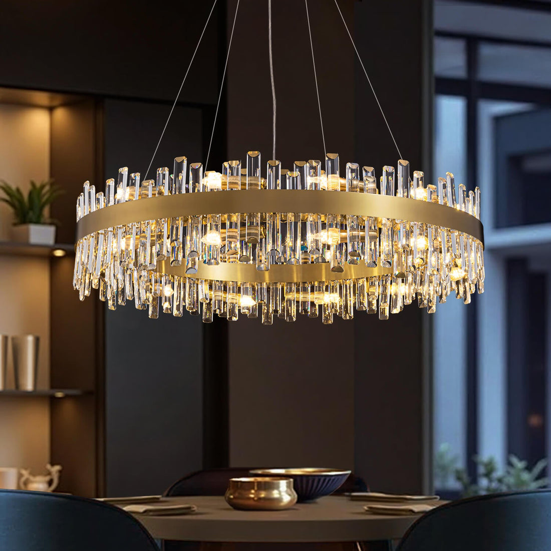 Aurum Gold Crystal Ring Chandelier - LM1013