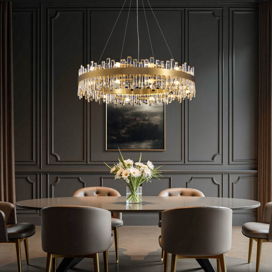 Aurum Gold Crystal Ring Chandelier - LM1013