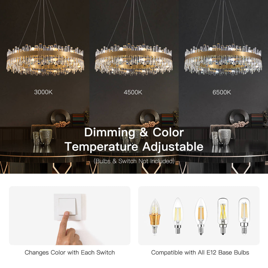 Aurum Gold Crystal Ring Chandelier - LM1013