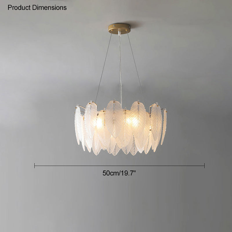 Luxury Frosted Glass Feather Chandelier - LM1088 - Lumora