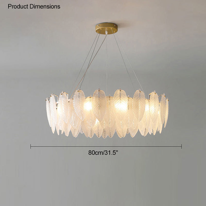 Luxury Frosted Glass Feather Chandelier - LM1088 - Lumora