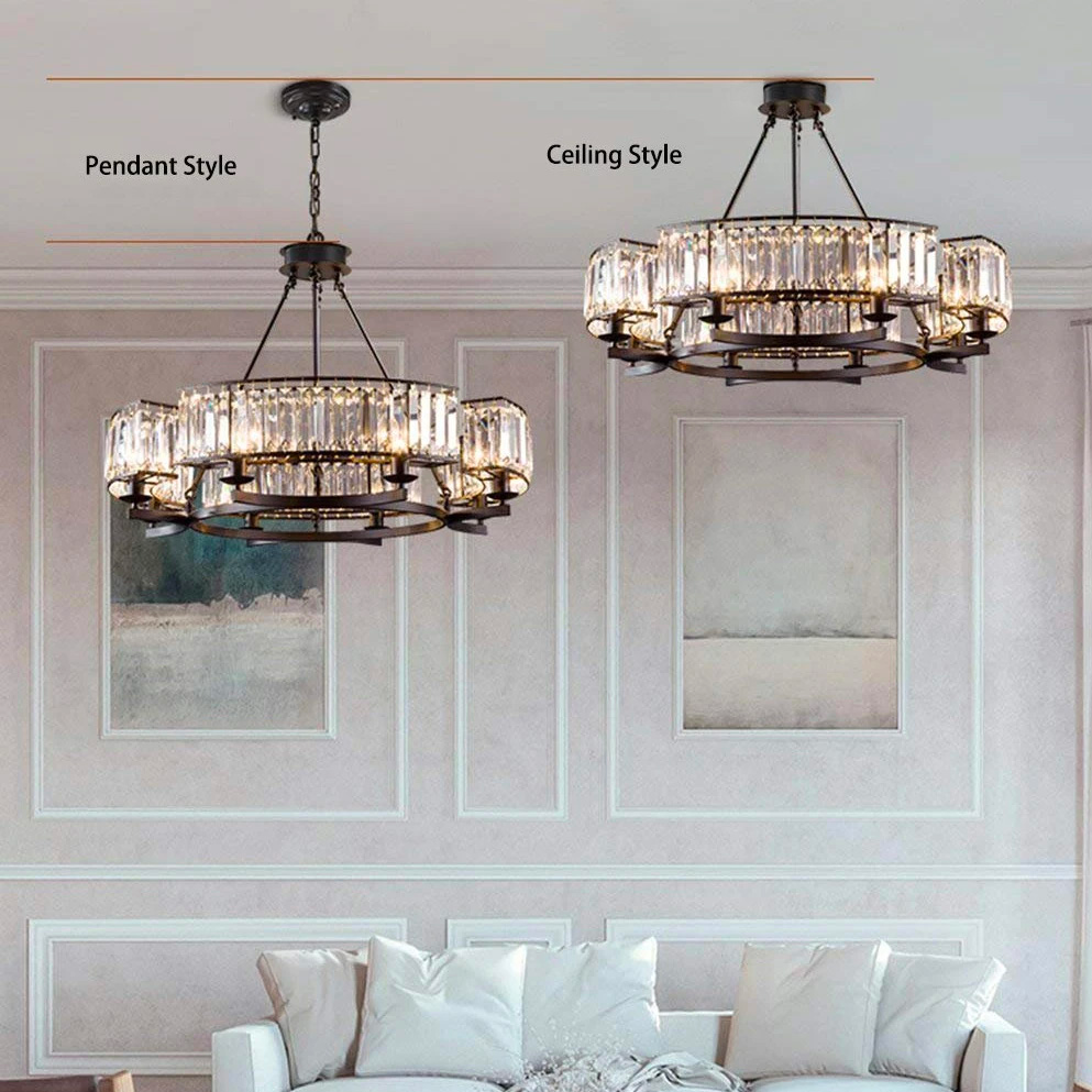 Rustic Crystal Wagon Wheel Chandelier - LM1034 - Lumora