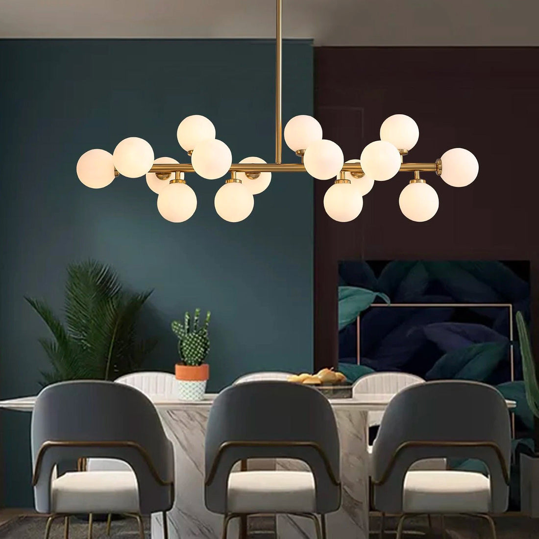 Glass Globes Linear Chandelier - LM1049 - Lumora