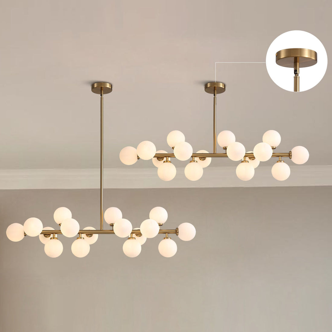 Glass Globes Linear Chandelier - LM1049 - Lumora