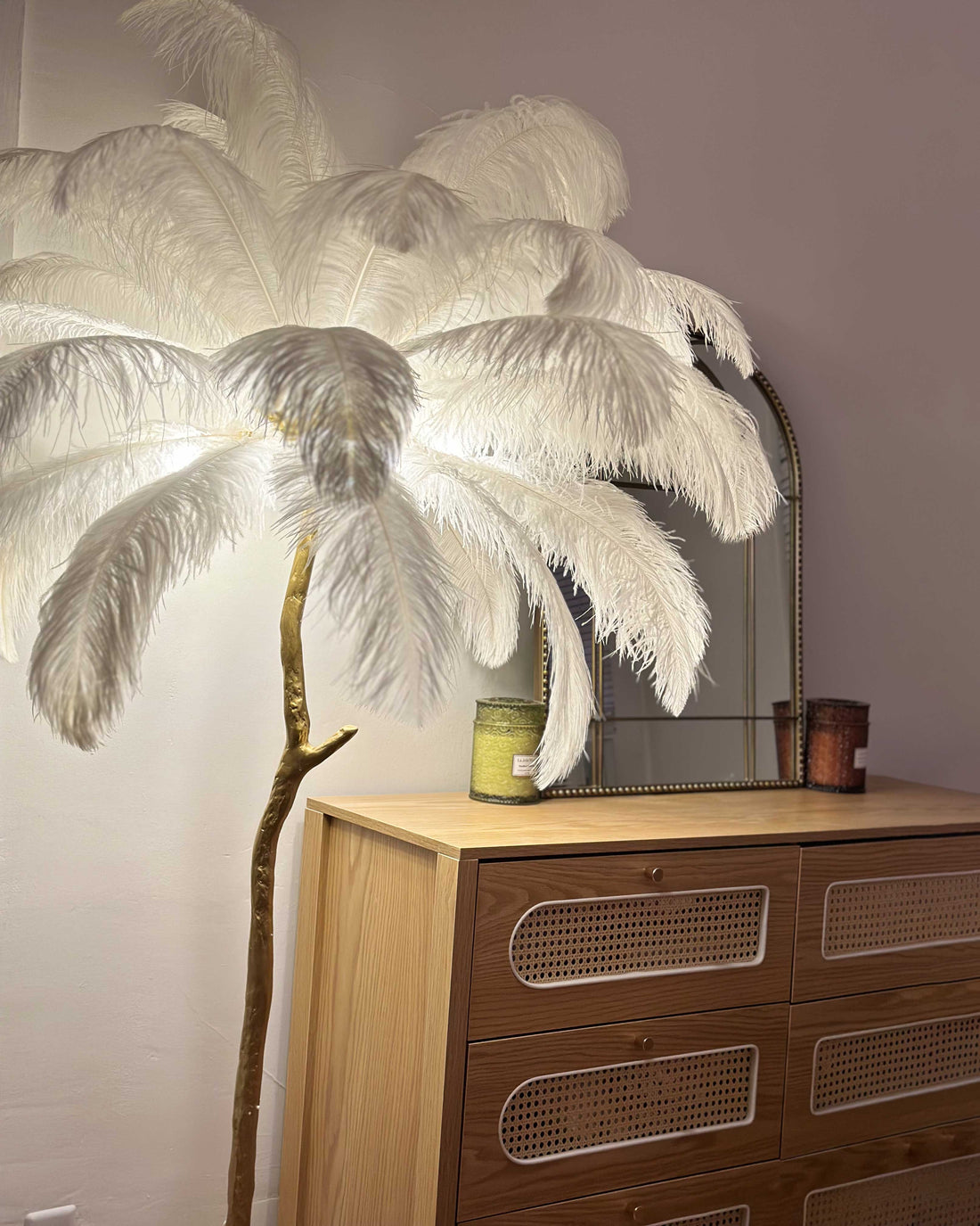 Ostrich Feather Luxury Floor Lamp - LM1016 - Lumora
