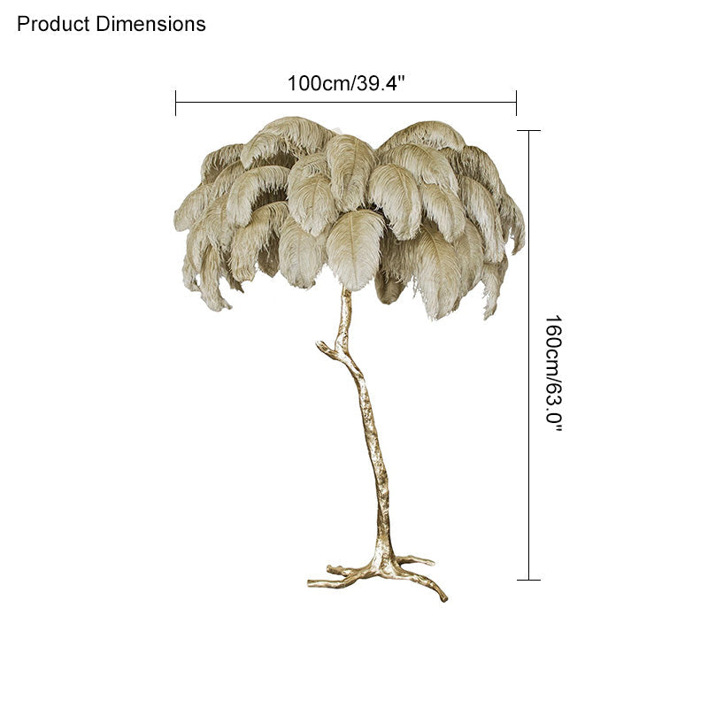 Ostrich Feather Luxury Floor Lamp - LM1016 - Lumora