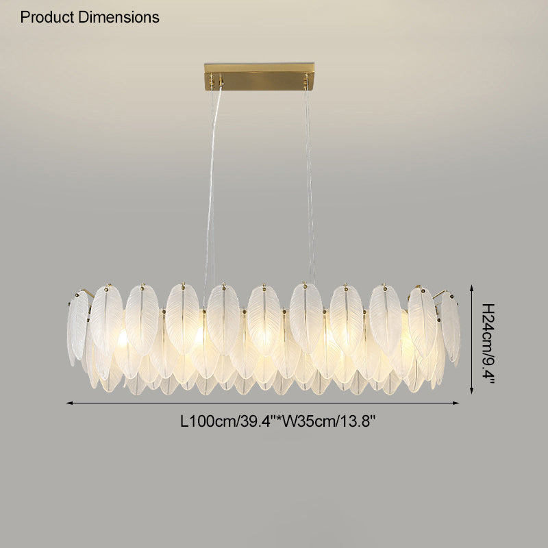 Aurora Linear Feather Chandelier 90cm - LM1089 - Lumora