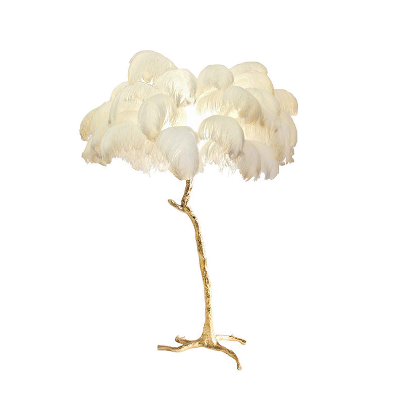 Ostrich Feather Luxury Floor Lamp - LM1016 - Lumora