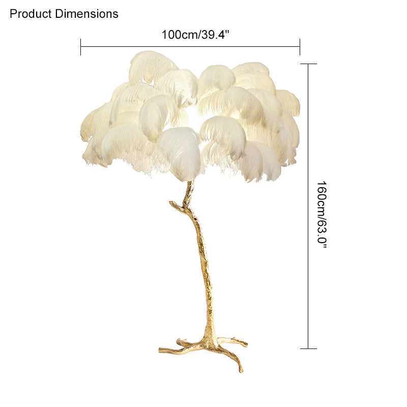 Ostrich Feather Luxury Floor Lamp - LM1016 - Lumora