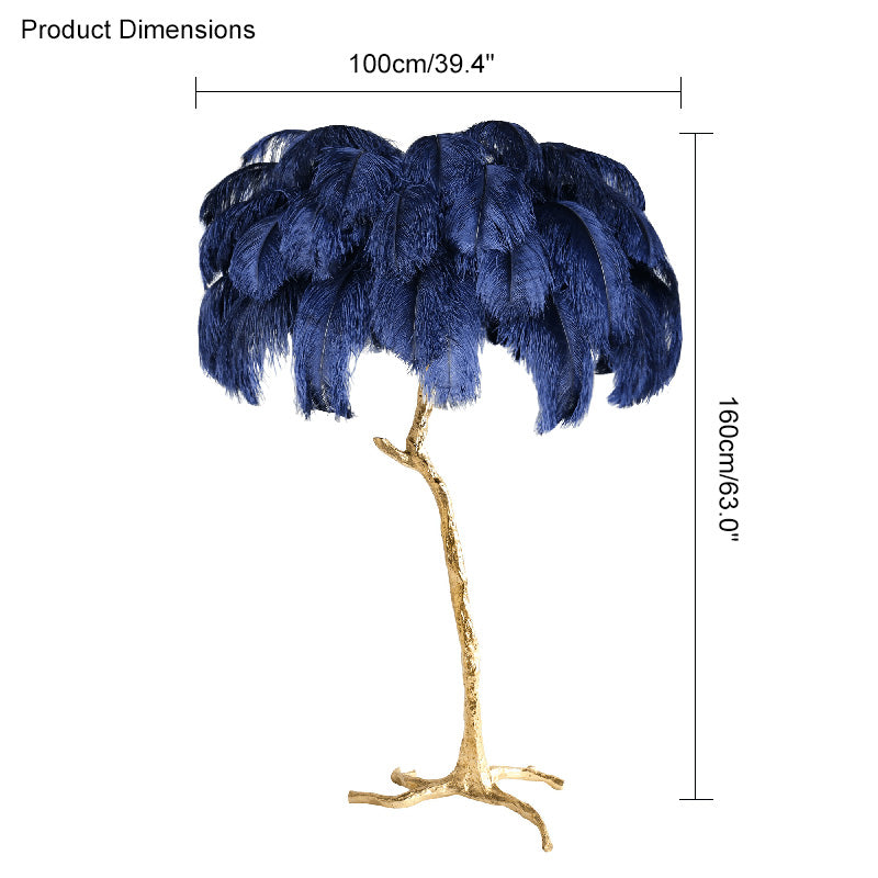 Ostrich Feather Luxury Floor Lamp - LM1016 - Lumora