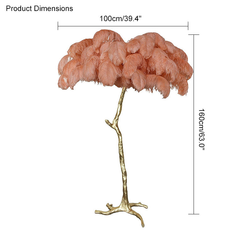 Ostrich Feather Luxury Floor Lamp - LM1016 - Lumora