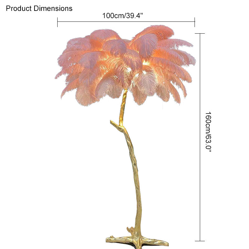Ostrich Feather Luxury Floor Lamp - LM1016 - Lumora