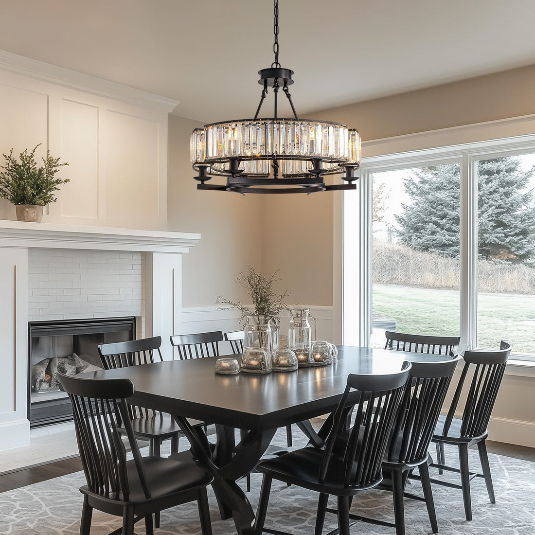 Rustic Crystal Wagon Wheel Chandelier - LM1034 - Lumora